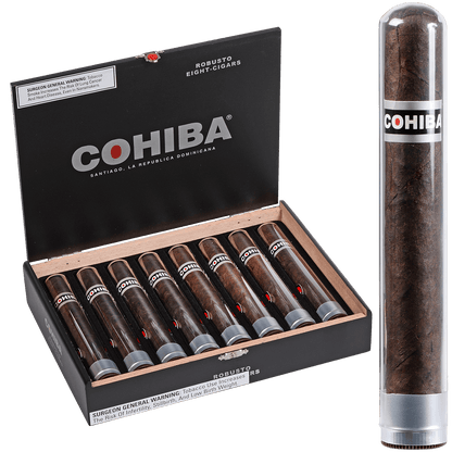 COHIBA BLACK ROBUSTO CRYSTAL 8 CT. BOX 5.50X50