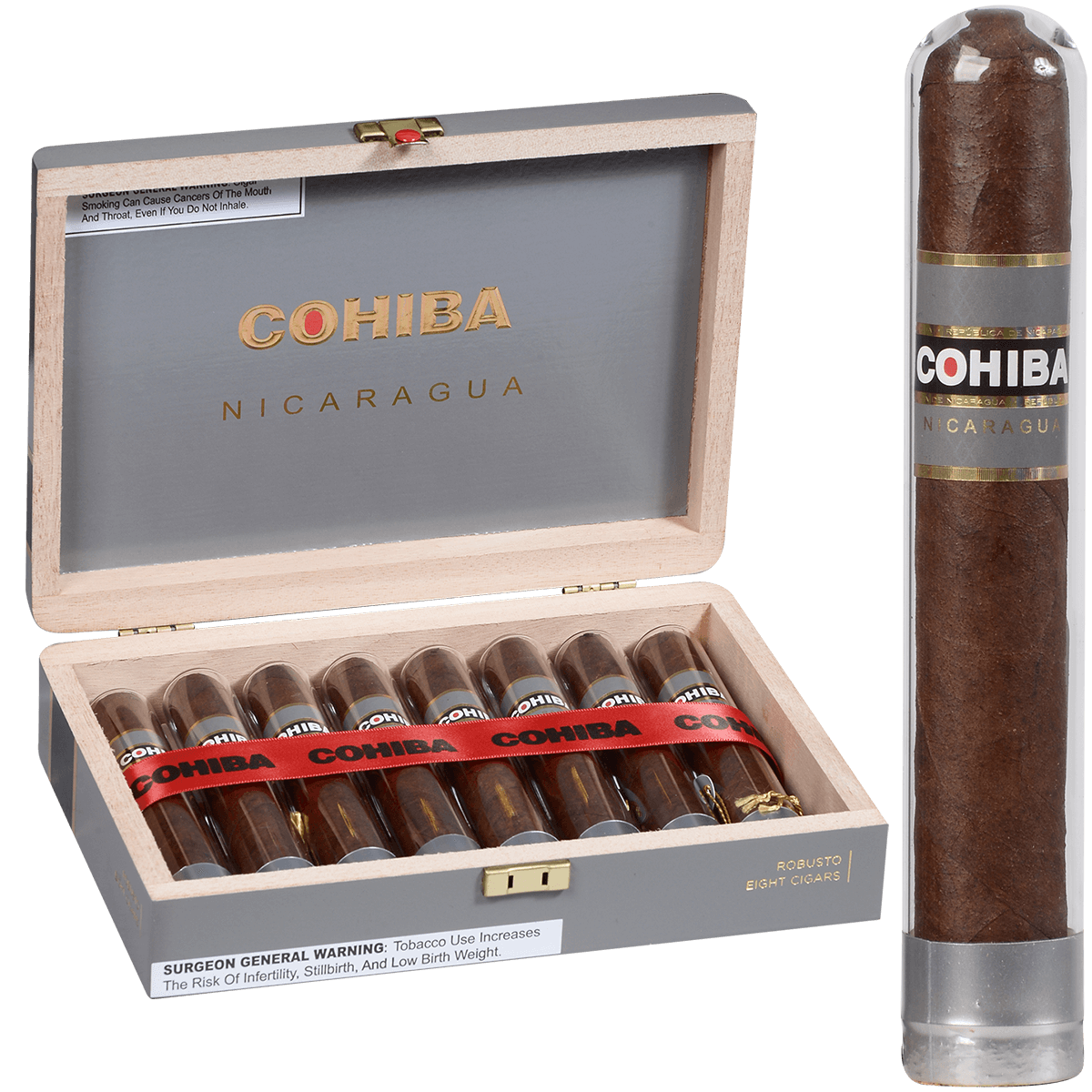 COHIBA NICARAGUA N5X50 EN CRYSTALE 8 CT. BOX 5.00X50
