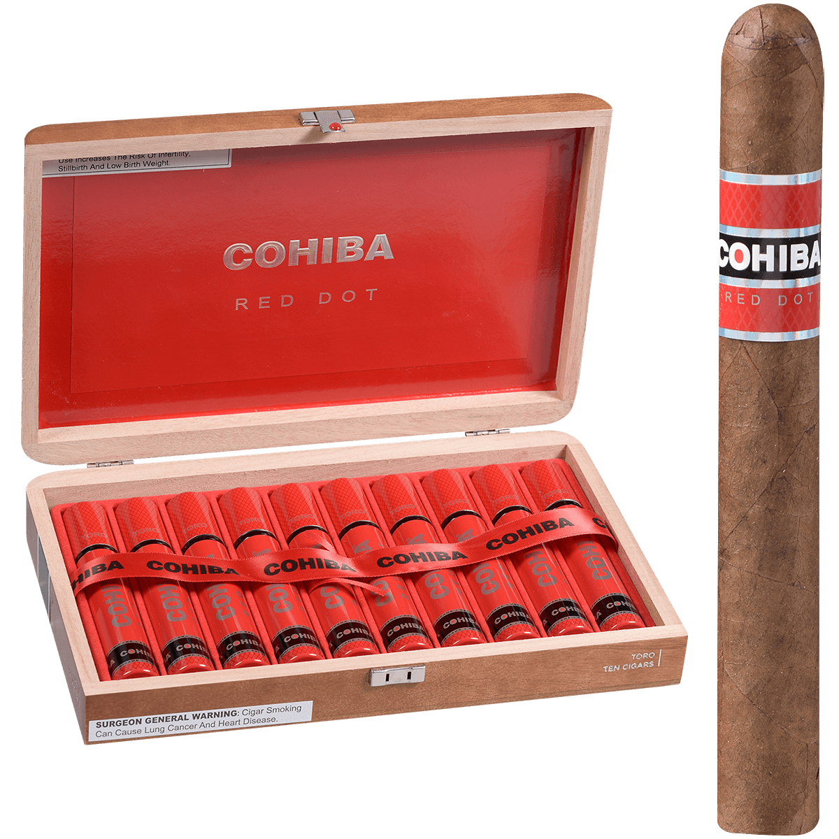 COHIBA TORO TUBO 10 CT. BOX 6.00X50