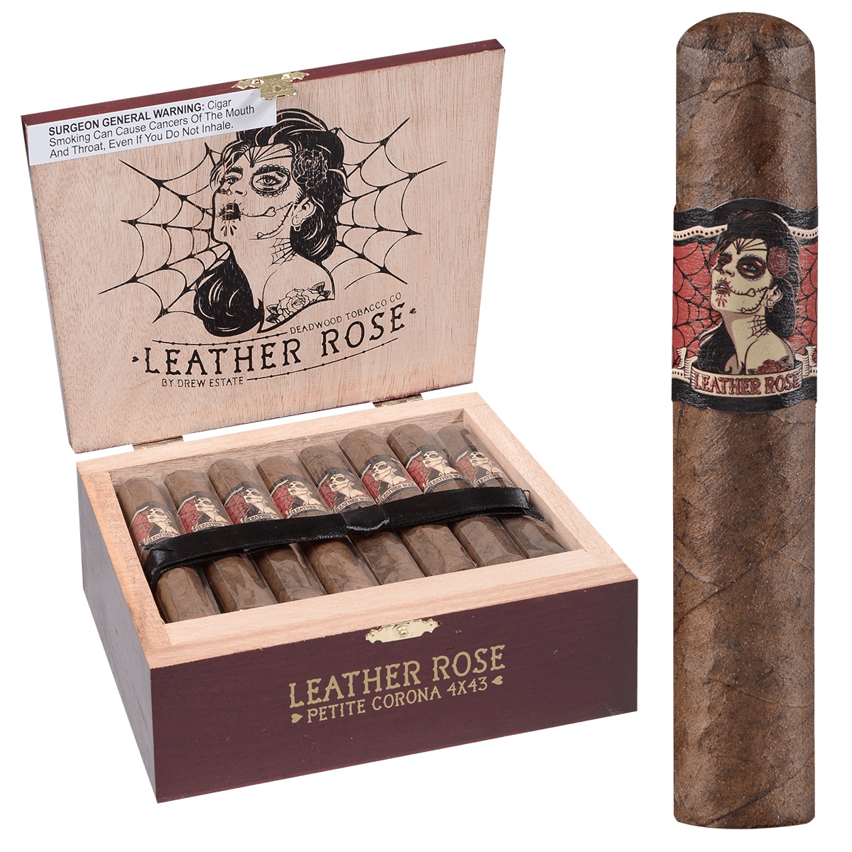 DEADWOOD LEATHER ROSE PETITE CORONA 24 CT BOX 4.00X43
