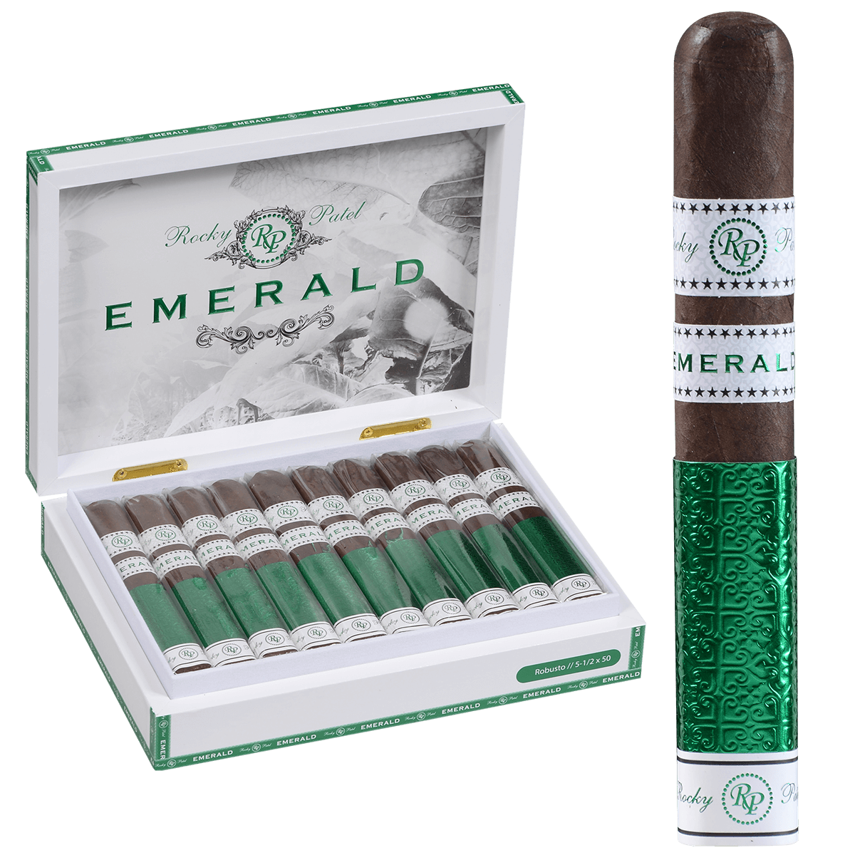 ROCKY PATEL EMERALD ROBUSTO BOX PRESSED  20 CT BOX 5.5X50