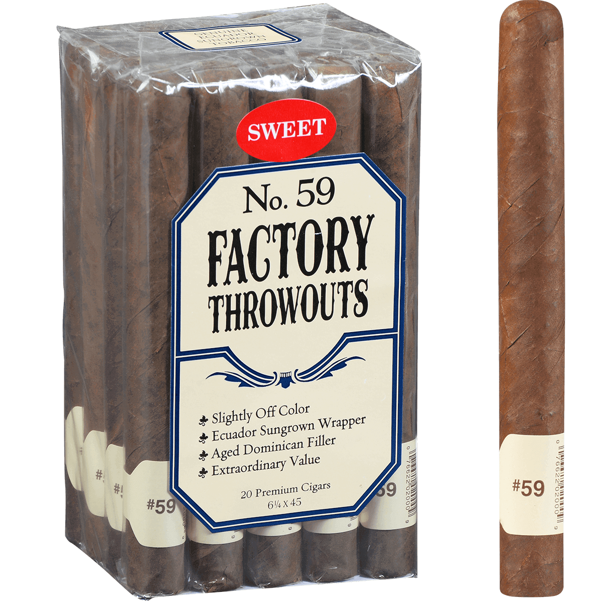 FACTORY THROWOUTS NO 59 SWEET 20 CT. BUNDLE  6.25X45