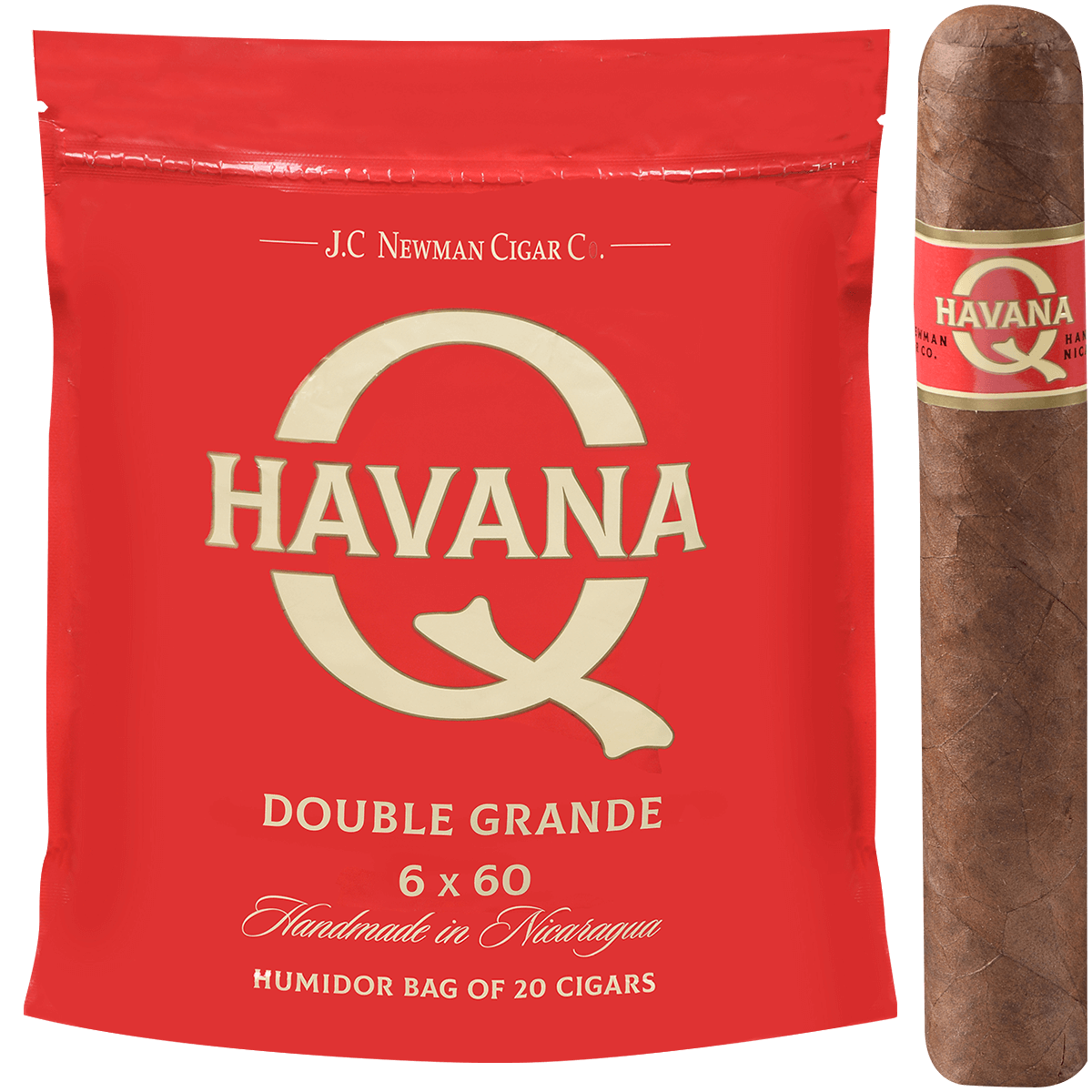 HAVANA Q DOUBLE GRANDE 20 CT. BAG 6.00X60