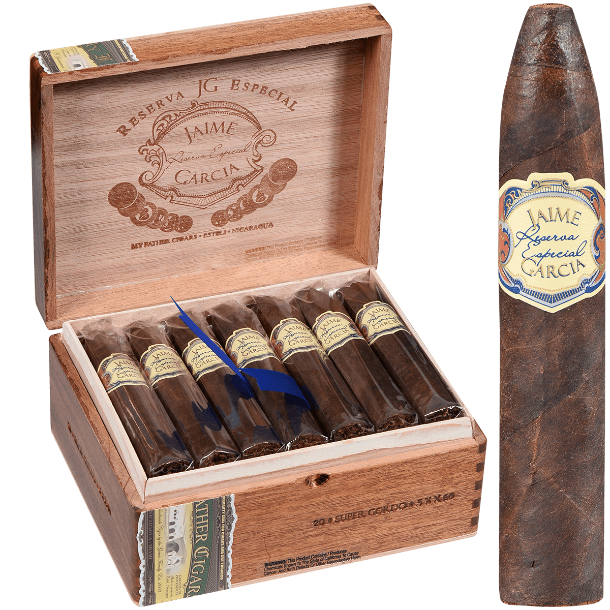 JAIME GARCIA RESERVA ESPECIAL SUPER GORDO 20 CT. BOX 5.75X66