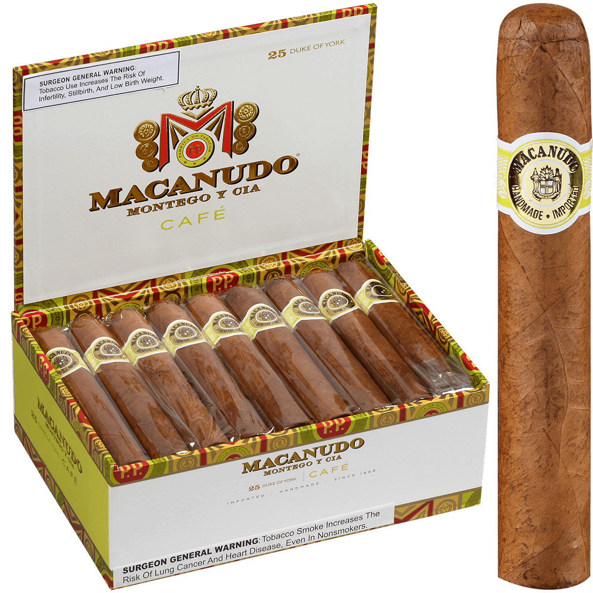 MACANUDO CAFE DUKE OF YORK 25 CT. BOX 5.25X54