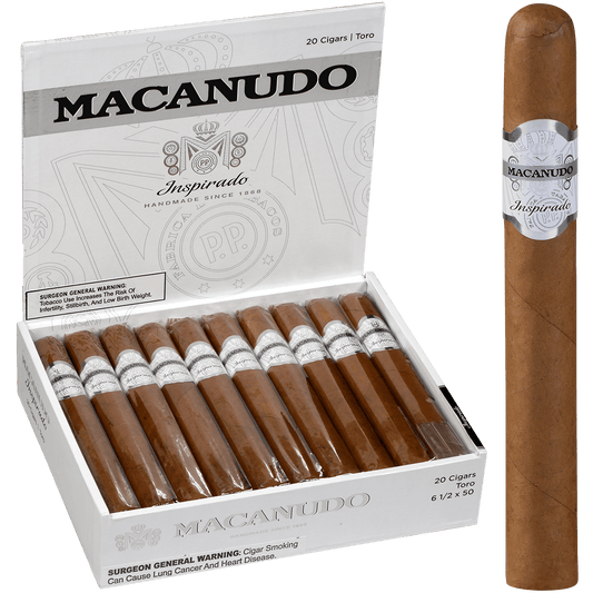 MACANUDO INSPIRADO WHITE TORO 20 CT. BOX 6.50X50