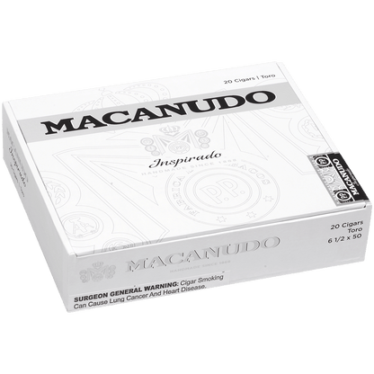 MACANUDO INSPIRADO WHITE TORO 20 CT. BOX 6.50X50