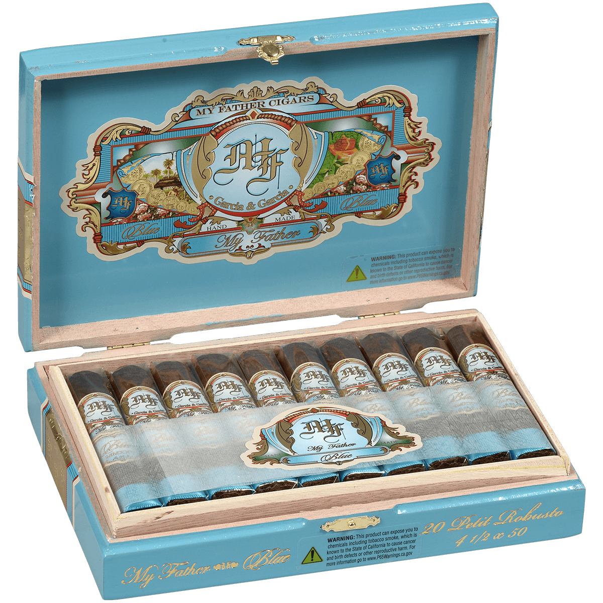 MY FATHER BLUE HONDURAS PETIT ROBUSTO 20 CT. BOX 4.50X50