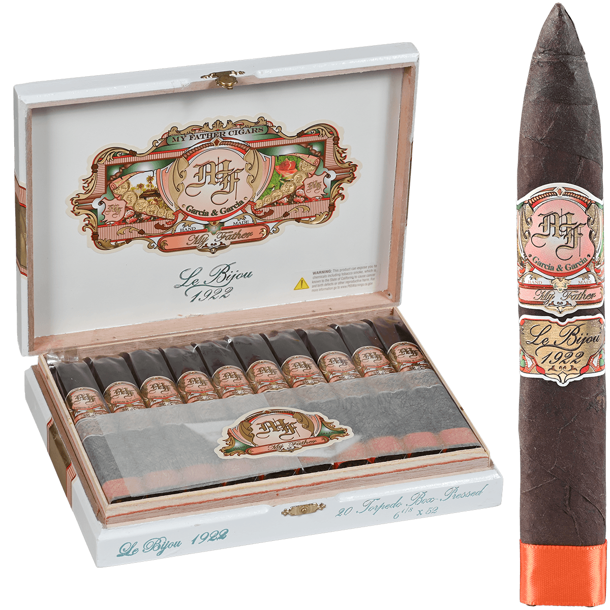 MY FATHER LE BIJOU 1922 TORPEDO BOX PRESSED 20 CT. BOX 6.12X52