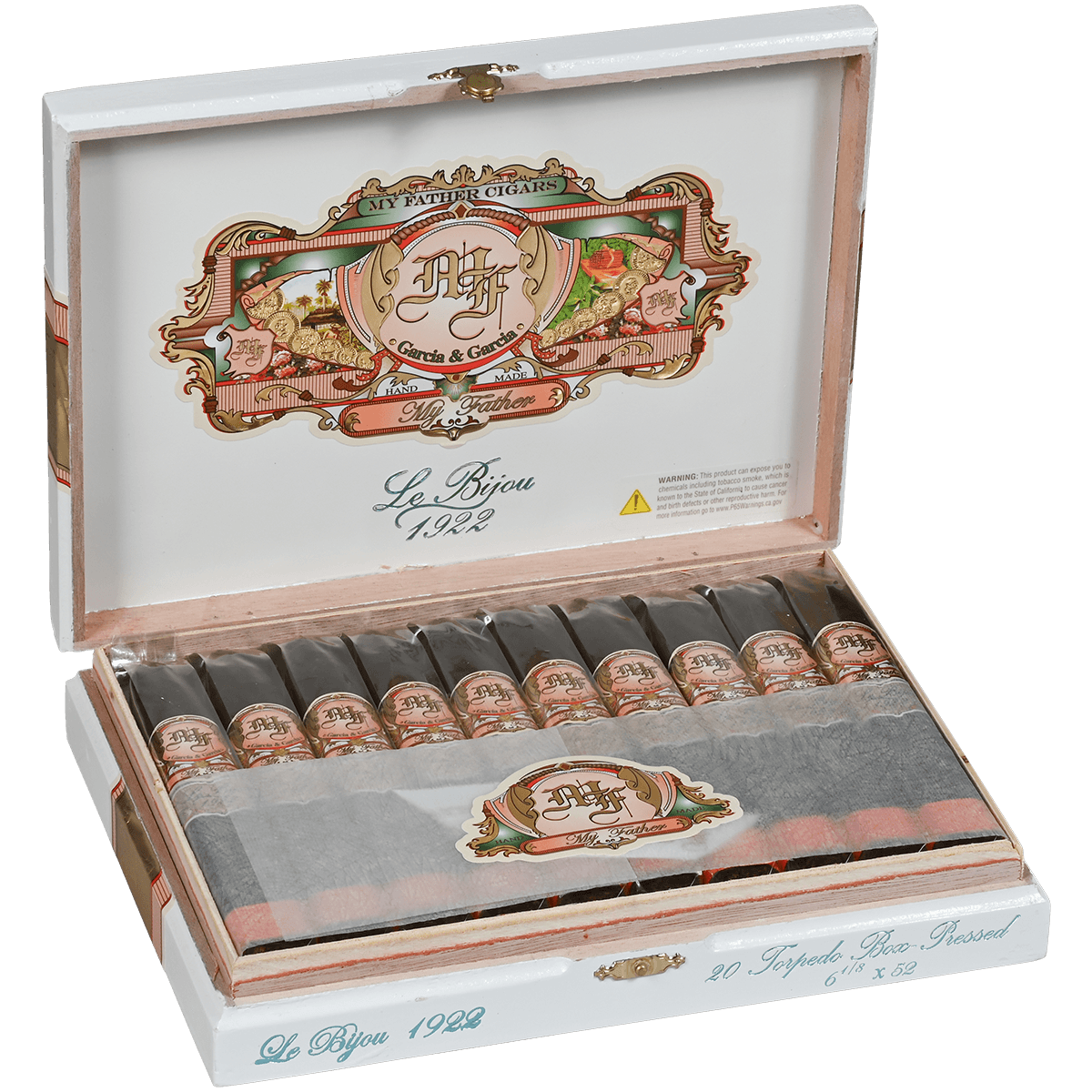 MY FATHER LE BIJOU 1922 TORPEDO BOX PRESSED 20 CT. BOX 6.12X52