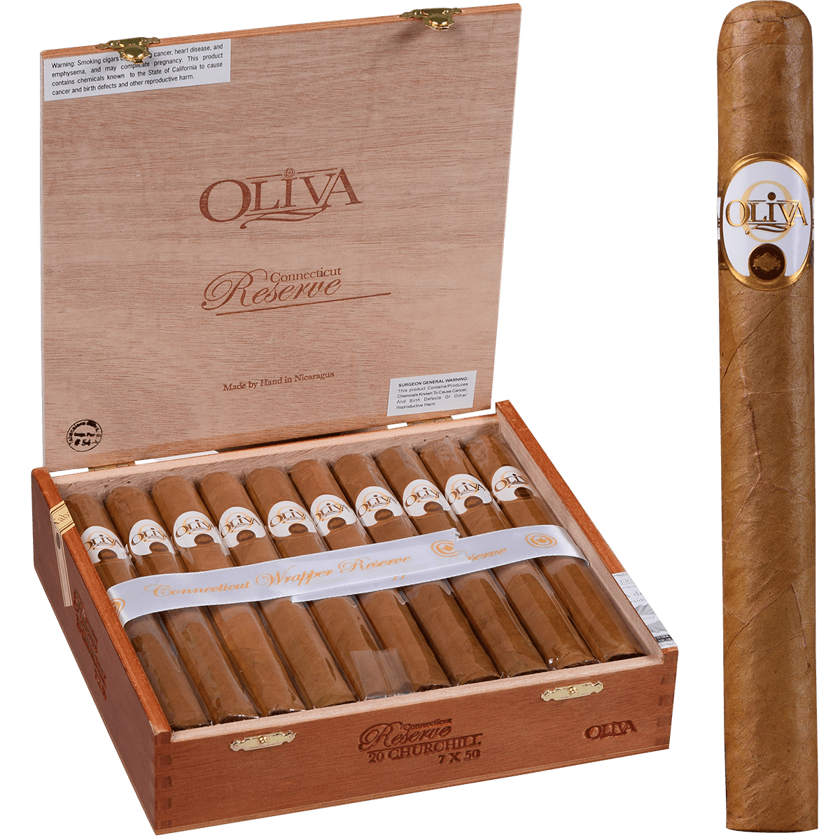 OLIVA CONNECTICUT WRAPPER RESERVE CHURCHILL 20 CT. BOX 7.00X50