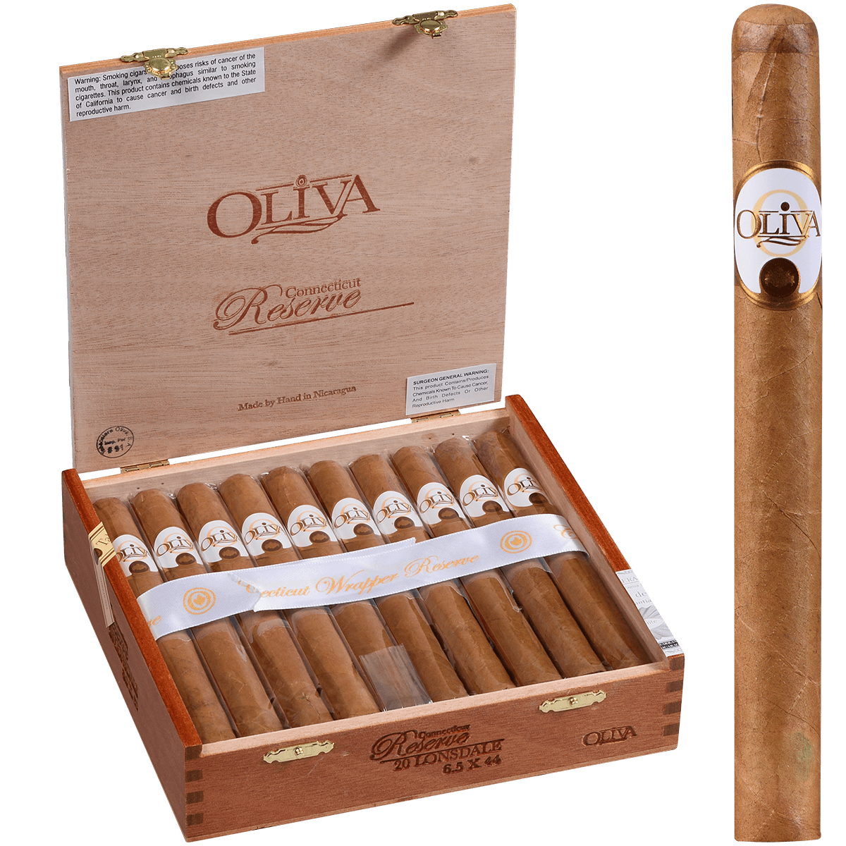 OLIVA CONNECTICUT WRAPPER RESERVE LONSDALE 20 CT. BOX 6.25X44