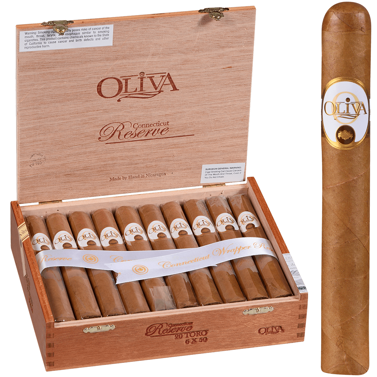 OLIVA CONNECTICUT WRAPPER RESERVE TORO 20 CT. BOX 6.00X50
