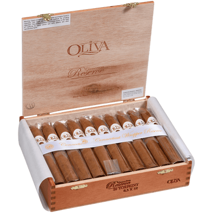 OLIVA CONNECTICUT WRAPPER RESERVE TORPEDO 20 CT. BOX 6.50X52