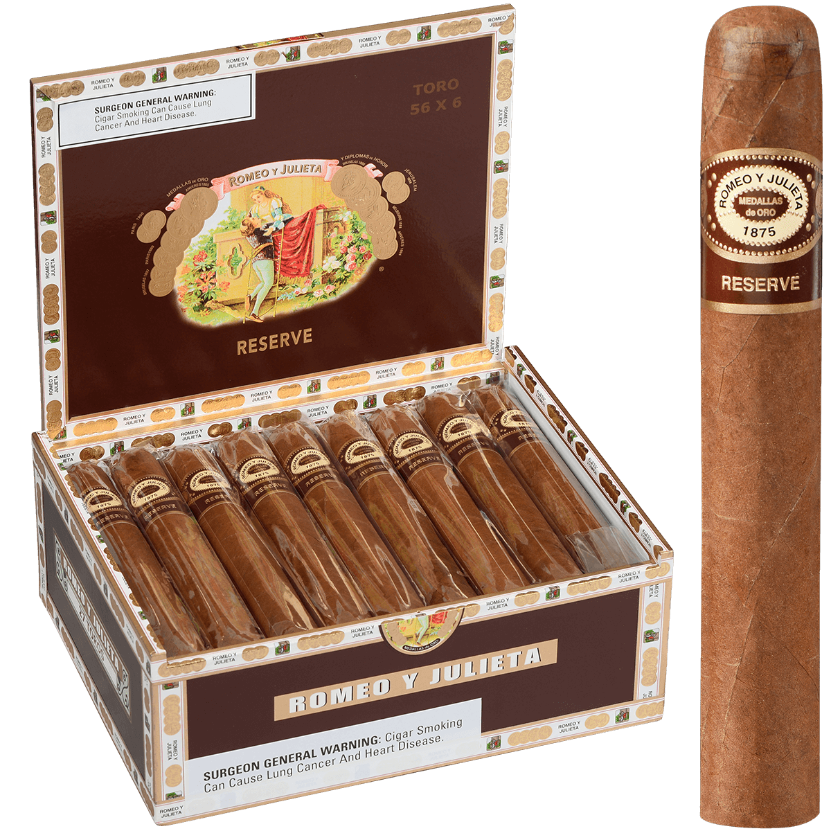 ROMEO Y JULIETA HABANA RESERVE TORO 27 CT. BOX 6.00X56
