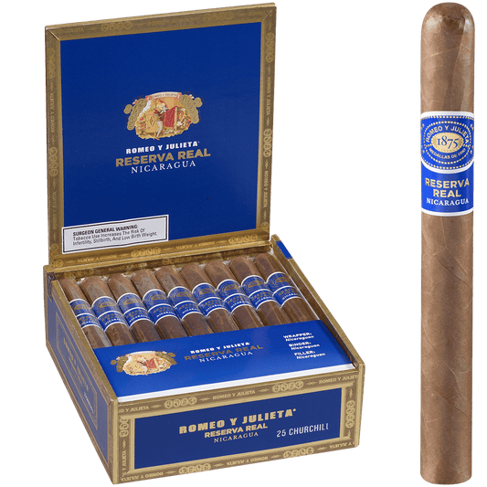 ROMEO Y JULIETA RESERVA REAL NICARAGUA CHURCHILL 25 CT. BOX 7.00X50