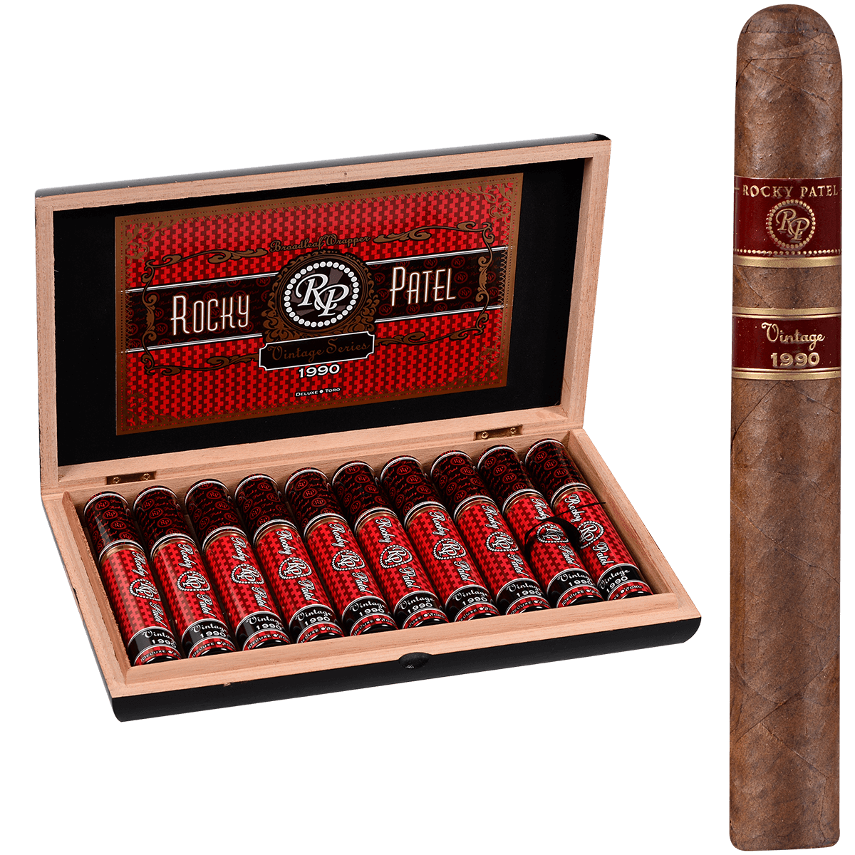 ROCKY PATEL VINTAGE 1990 TORO TUBOS 10 CT. BOX 6.50X52