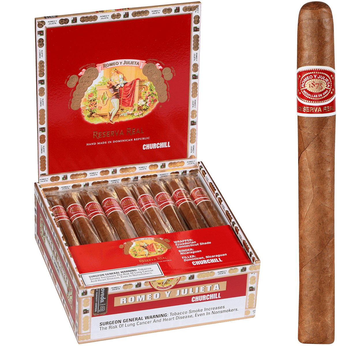 ROMEO Y JULIETA RESERVA REAL CHURCHILL 25 CT. BOX 7.00X50