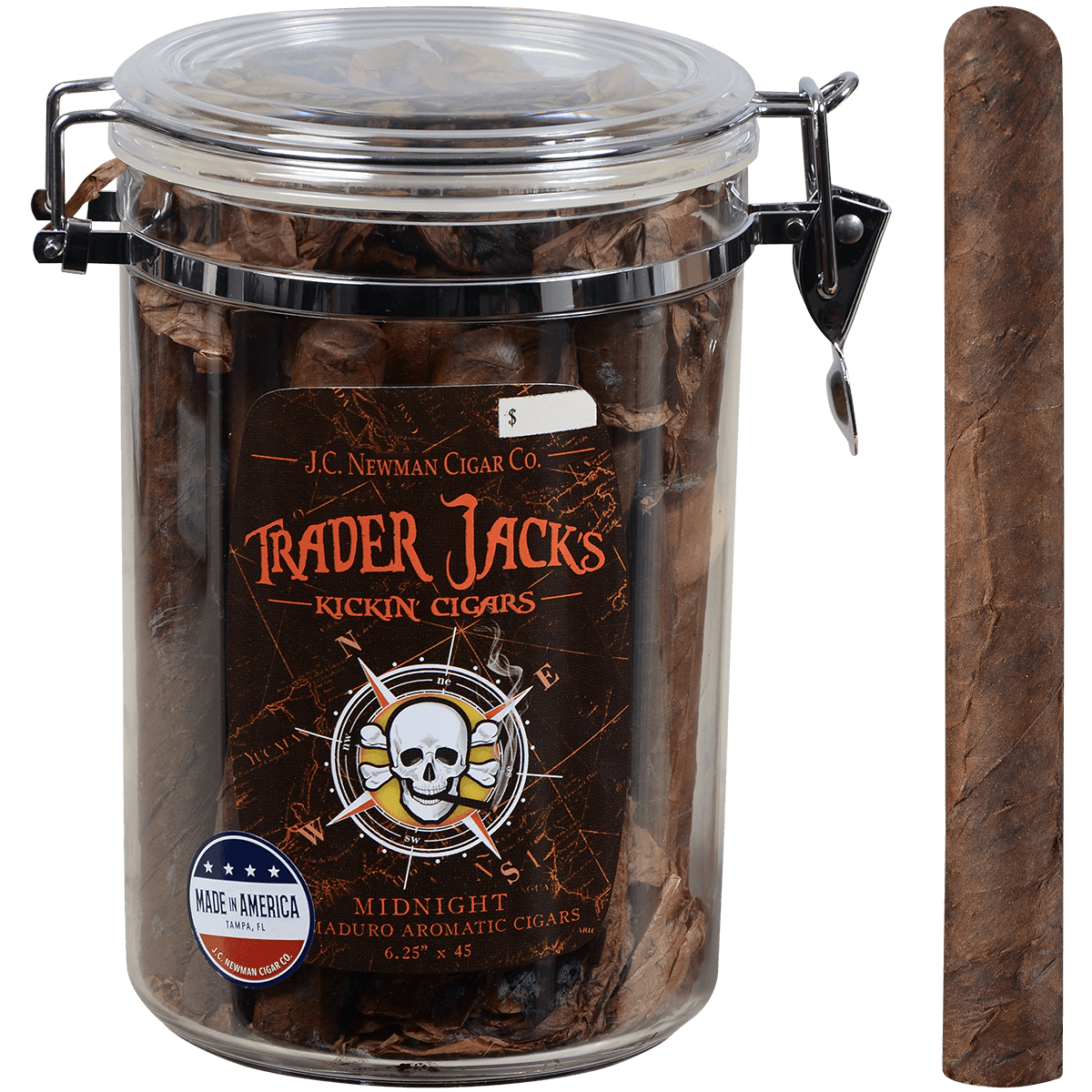TRADER JACK'S MIDNIGHT 30 CT. REFILLABLE JAR 6.25X45